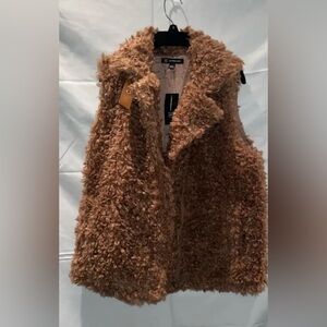 Inc International Concepts Sherpa Vest Brown Size Large
